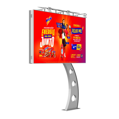 การติดตั้งง่าย IP65 กันน้ํา p6 8000nits เหล็กโฆษณาจอดิจิตอล LED วิดีโอผนัง